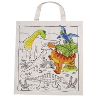 SACO DE PANO CRU COM DINOSSAUROS